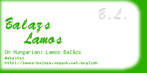 balazs lamos business card
